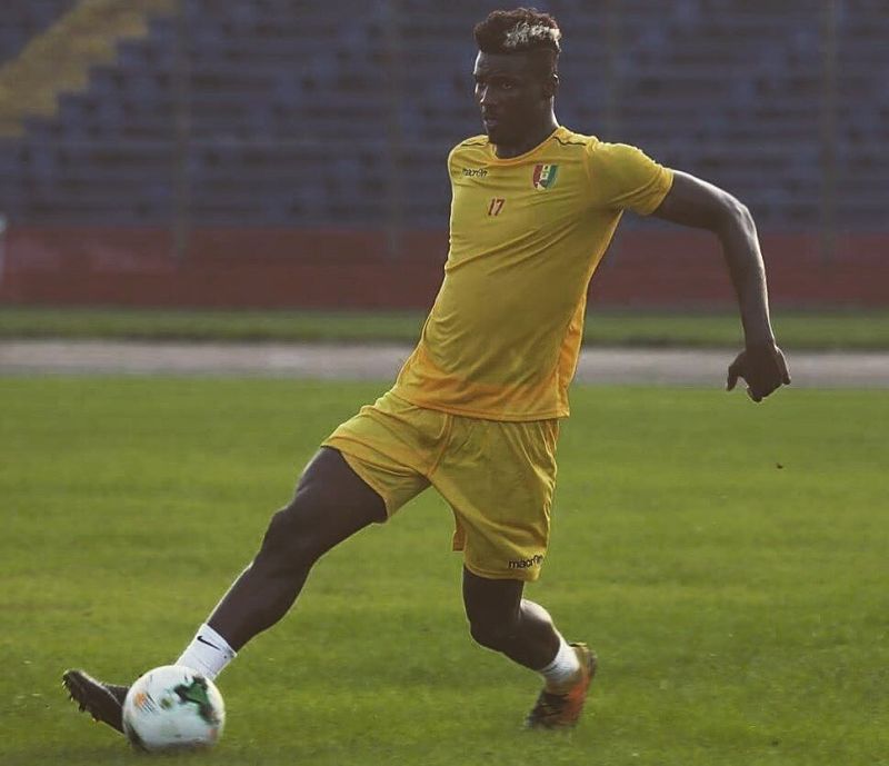 Sory Kaba durante un entrenamiento con la Selección de Guinea