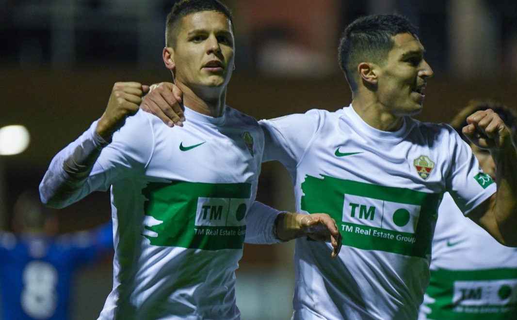 Guido Carrillo celebra un gol con el Elche ante el Leioa / Elche CF Oficial