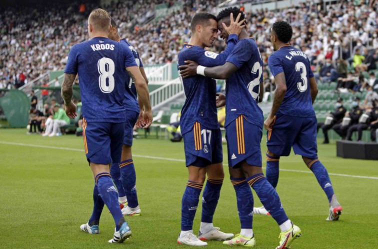 Vinícius celebra un gol con el Real Madrid ante el Elche / laLiga